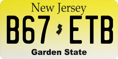 NJ license plate B67ETB