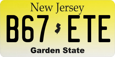 NJ license plate B67ETE
