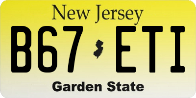 NJ license plate B67ETI