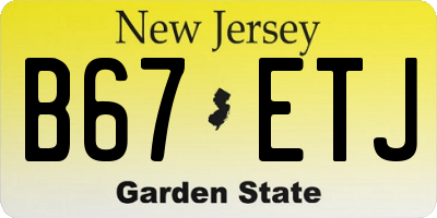 NJ license plate B67ETJ