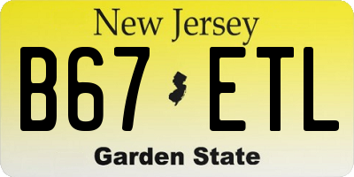 NJ license plate B67ETL
