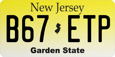 NJ license plate B67ETP