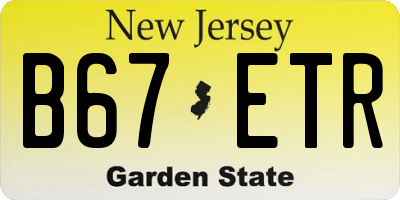 NJ license plate B67ETR