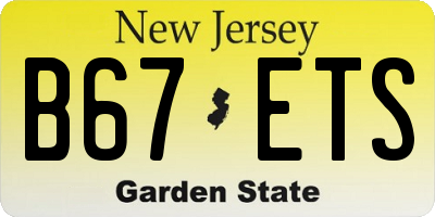 NJ license plate B67ETS