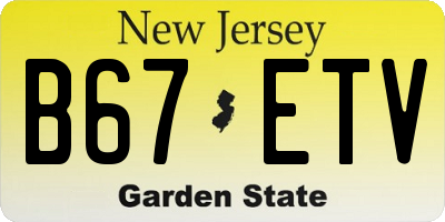 NJ license plate B67ETV