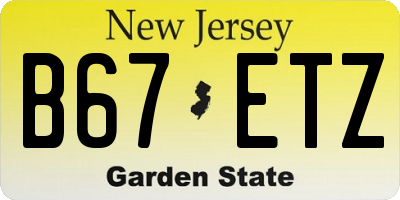 NJ license plate B67ETZ