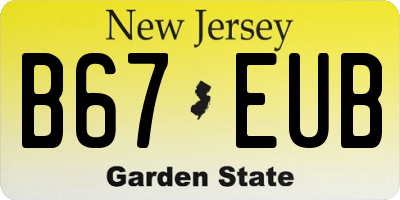 NJ license plate B67EUB