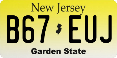 NJ license plate B67EUJ