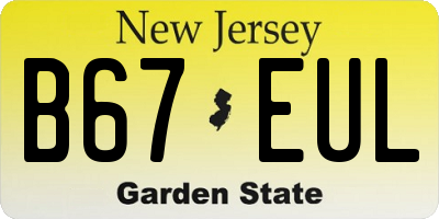 NJ license plate B67EUL