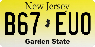 NJ license plate B67EUO