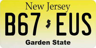 NJ license plate B67EUS