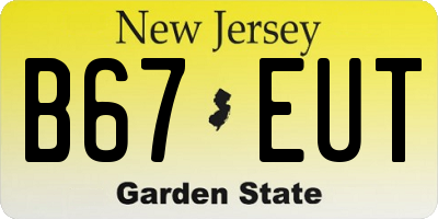NJ license plate B67EUT