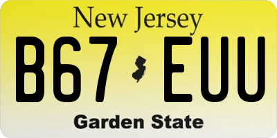 NJ license plate B67EUU