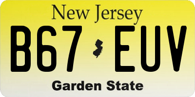 NJ license plate B67EUV