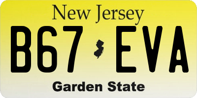 NJ license plate B67EVA