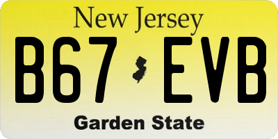 NJ license plate B67EVB