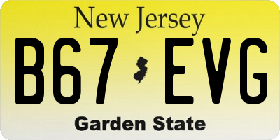 NJ license plate B67EVG
