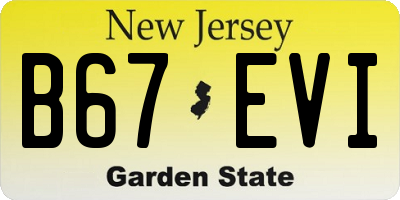 NJ license plate B67EVI
