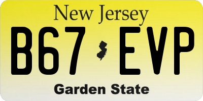 NJ license plate B67EVP