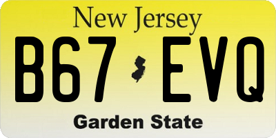 NJ license plate B67EVQ