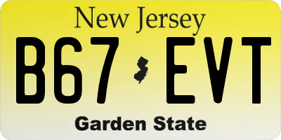 NJ license plate B67EVT