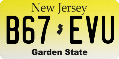 NJ license plate B67EVU