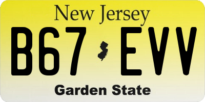 NJ license plate B67EVV