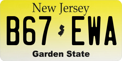 NJ license plate B67EWA
