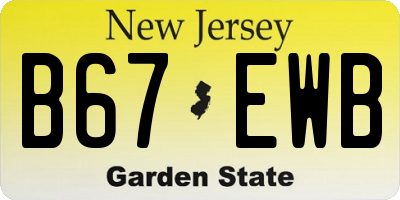 NJ license plate B67EWB