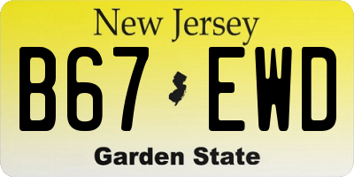 NJ license plate B67EWD