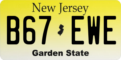 NJ license plate B67EWE