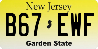 NJ license plate B67EWF