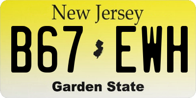 NJ license plate B67EWH