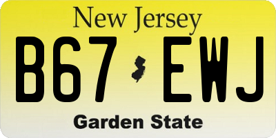 NJ license plate B67EWJ
