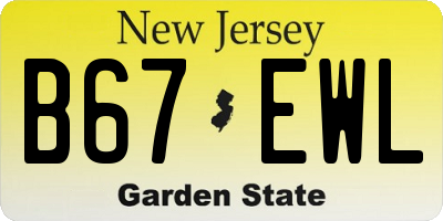 NJ license plate B67EWL