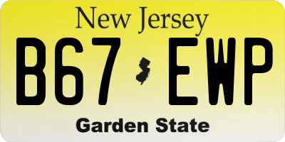 NJ license plate B67EWP