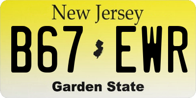 NJ license plate B67EWR
