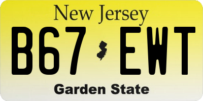 NJ license plate B67EWT