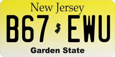 NJ license plate B67EWU