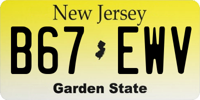 NJ license plate B67EWV