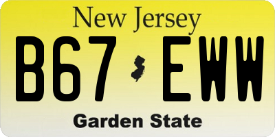 NJ license plate B67EWW