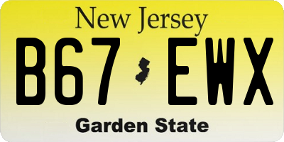 NJ license plate B67EWX
