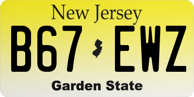 NJ license plate B67EWZ