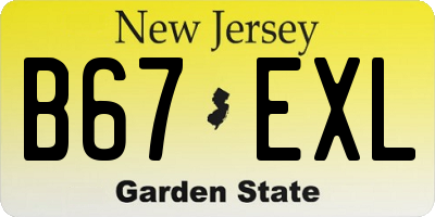 NJ license plate B67EXL