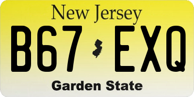 NJ license plate B67EXQ