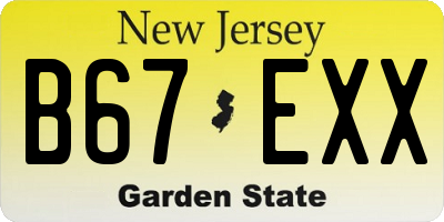 NJ license plate B67EXX