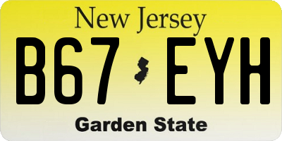 NJ license plate B67EYH