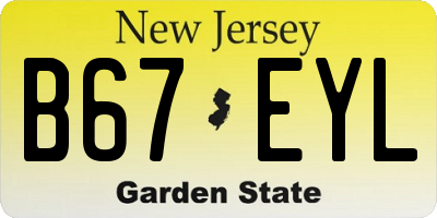 NJ license plate B67EYL