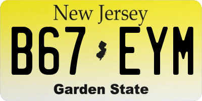 NJ license plate B67EYM