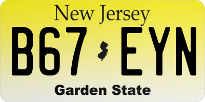 NJ license plate B67EYN